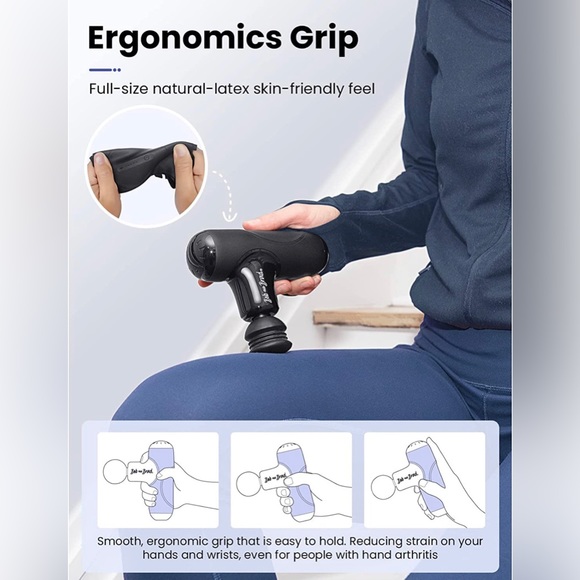 New BOB AND BRAD Q2 Mini Pocket-Sized Deep Tissue Muscle Massager Gun(Black) - Picture 6 of 12